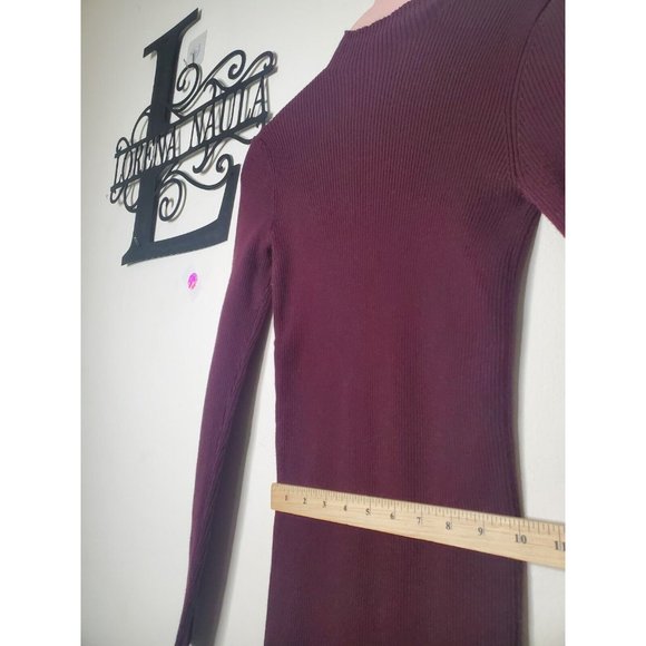 Dress Forum Los Angeles Womens Small Burgundy long Length With Side Slit Dress - Picture 6 of 11